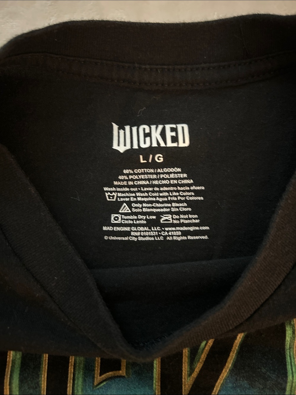 Wicked "Make Your Own Magic" Short Sleeve Tee - Black/Green - Picture 2 of 5